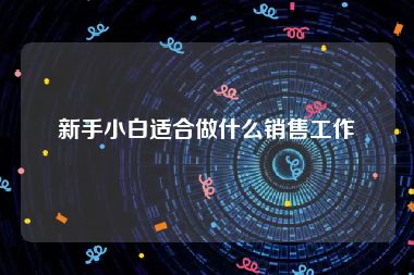 新手小白适合做什么销售工作