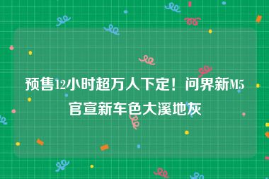 预售12小时超万人下定！问界新M5官宣新车色大溪地灰