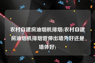 农村自建房油烟机排烟(农村自建房油烟机排烟管伸出墙外好还是墙体好)