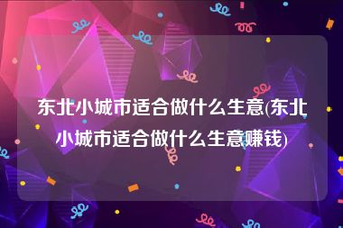 东北小城市适合做什么生意(东北小城市适合做什么生意赚钱)