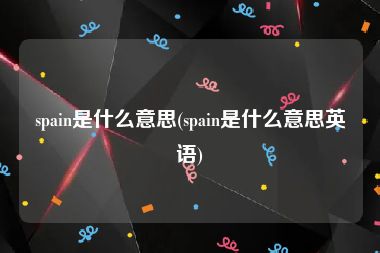 spain是什么意思(spain是什么意思英语)