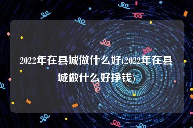 2022年在县城做什么好(2022年在县城做什么好挣钱)