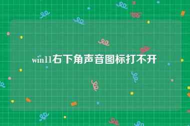 win11右下角声音图标打不开