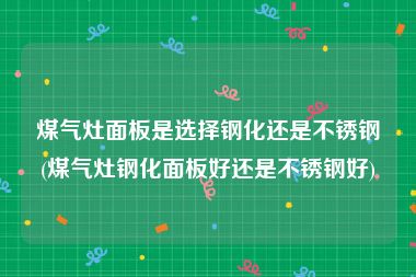 煤气灶面板是选择钢化还是不锈钢(煤气灶钢化面板好还是不锈钢好)