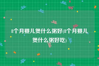 8个月婴儿煲什么粥好(8个月婴儿煲什么粥好吃)