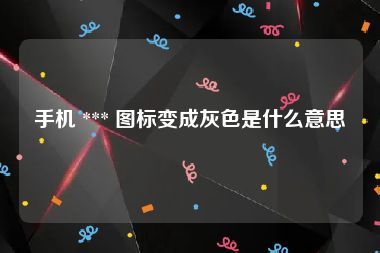 手机 *** 图标变成灰色是什么意思