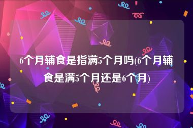 6个月辅食是指满5个月吗(6个月辅食是满5个月还是6个月)