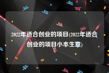 2022年适合创业的项目(2022年适合创业的项目小本生意)