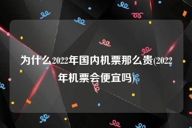 为什么2022年国内机票那么贵(2022年机票会便宜吗)