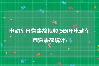 电动车自燃事故视频(2020年电动车自燃事故统计)