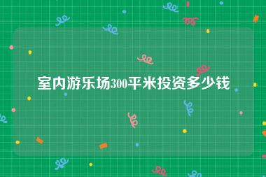 室内游乐场300平米投资多少钱