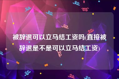 被辞退可以立马结工资吗(直接被辞退是不是可以立马结工资)